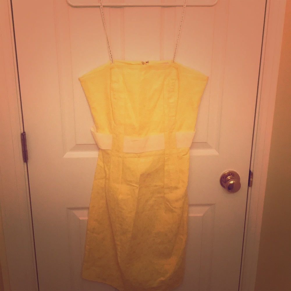 Yellow strapless Lily Pulitzer dress